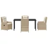  Kert étkező szett 5 pcs Beige és Világosszürke polirattan