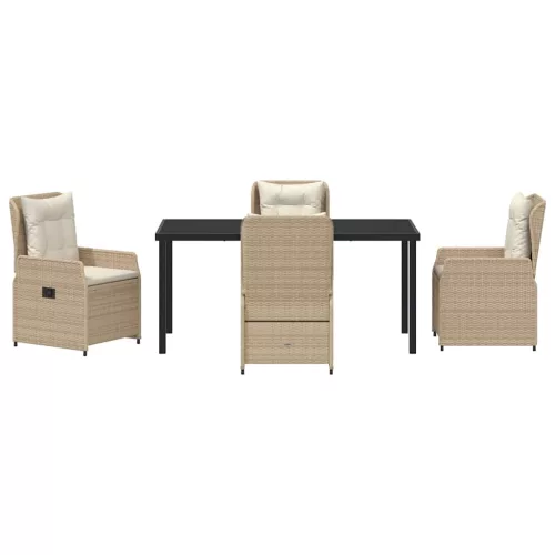  Kert étkező szett 5 pcs Beige és Világosszürke polirattan