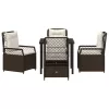  5 részes kerti étkező szett barna poli rattan