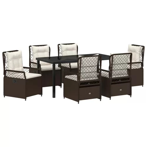  Kert étkező szett 7 pcs Barna polirattan