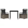  3 darabos kerti étkező szett szürke poli rattan
