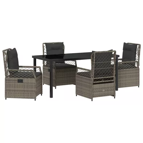 Kert étkező szett 5 pcs Szürke polirattan