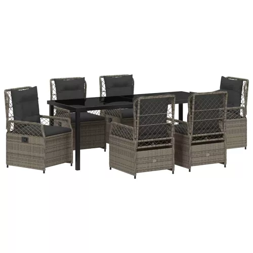  Kert étkező szett 7 pcs Szürke polirattan