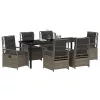  Kert étkező szett 7 pcs Szürke polirattan