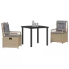  3 darabos kerti étkezőszett Bézs Polirattan
