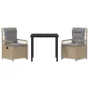  3 darabos kerti étkezőszett Bézs Polirattan