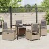  Kert étkező szett 5 pcs Beige és Világosszürke polirattan