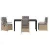  Kert étkező szett 5 pcs Beige és Világosszürke polirattan