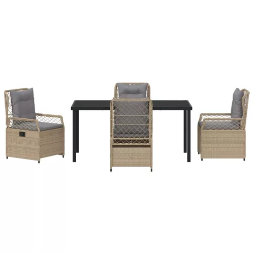  Kert étkező szett 5 pcs Beige és Világosszürke polirattan