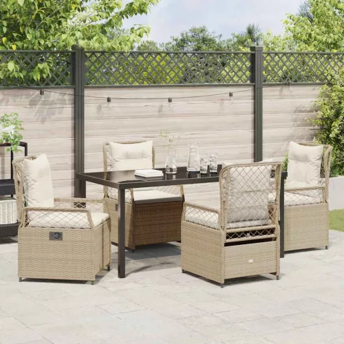  Kert étkező szett 5 pcs Beige és Krémszínű polirattan