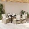 Kert étkező szett 7 pcs Beige és Krémszínű polirattan