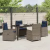  Kert étkező szett párnával 5 pcs Szürke Poli rattan