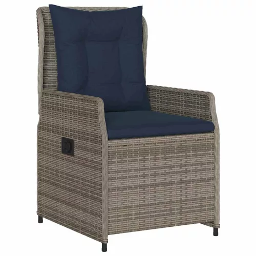  Kert étkező szett párnával 7 pcs Szürke Poli rattan