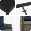  Kert étkező szett párnával 7 pcs Szürke Poli rattan
