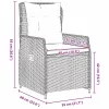  Kert étkező szett párnával 7 pcs Szürke Poli rattan