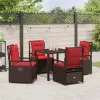  Kert étkező szett 5 pcs Barna polirattan