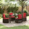  Kert étkező szett 5 pcs Barna polirattan