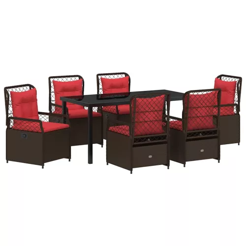  Kert étkező szett 7 pcs Barna polirattan