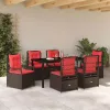  Kert étkező szett 7 pcs Barna polirattan