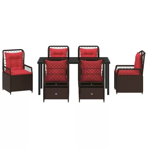  Kert étkező szett 7 pcs Barna polirattan