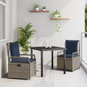  Kert étkező szett 3 pcs Szürke polirattan