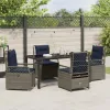 Kert étkező szett 5 pcs Szürke polirattan