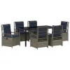  Kert étkező szett 7 pcs Szürke polirattan