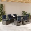  Kert étkező szett 7 pcs Szürke polirattan