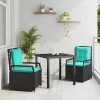  Kert étkező szett 3 pcs Fekete polirattan