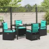  Kert étkező szett 5 pcs Fekete polirattan