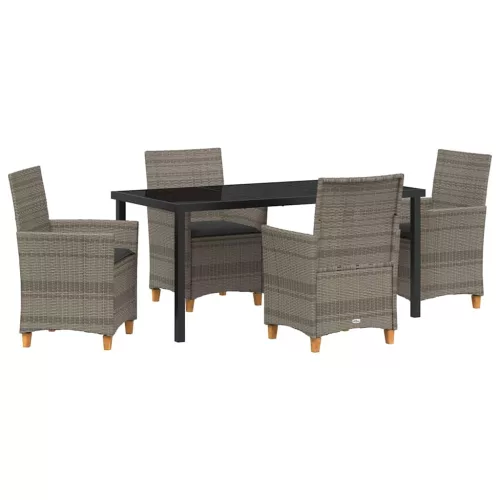  Kert étkező szett 5 pcs Szürke polirattan