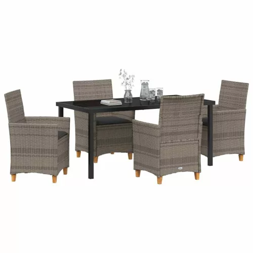  Kert étkező szett 5 pcs Szürke polirattan