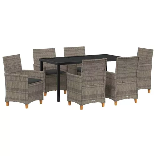 Kert étkező szett 7 pcs Szürke polirattan
