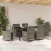  Kert étkező szett 7 pcs Szürke polirattan