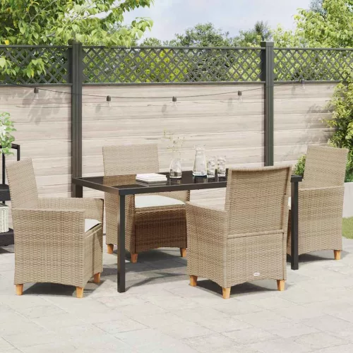  Kert étkező szett 5 pcs Bézs polirattan
