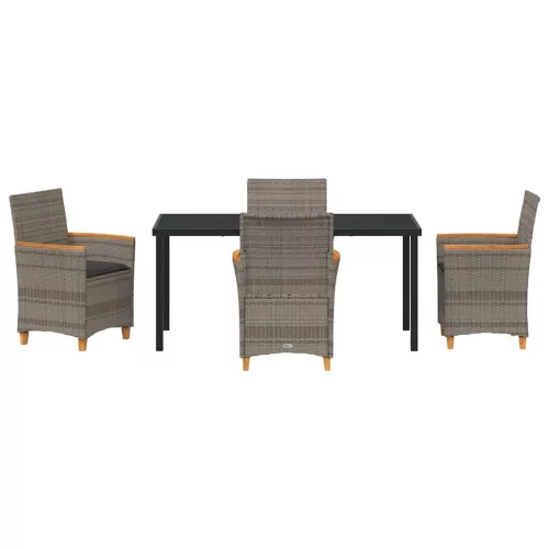  Kert étkező szett 5 pcs Szürke polirattan