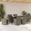  Kert étkező szett 7 pcs Szürke polirattan