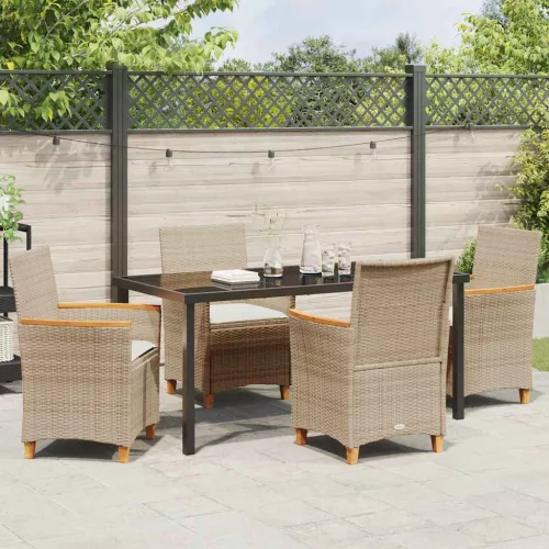  Kert étkező szett 5 pcs Bézs polirattan