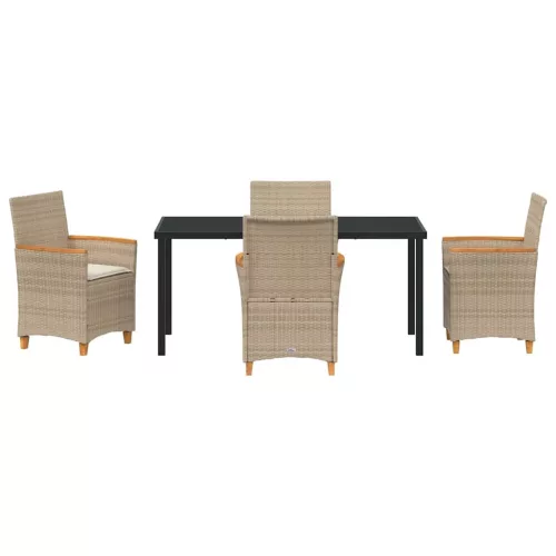  Kert étkező szett 5 pcs Bézs polirattan