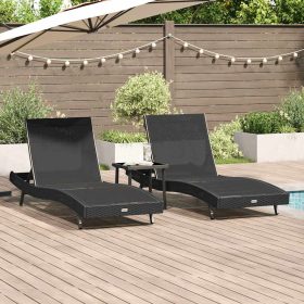  Napágyak 3 pcs Fekete 40 x 40 x 40.5 cm Poli rattan