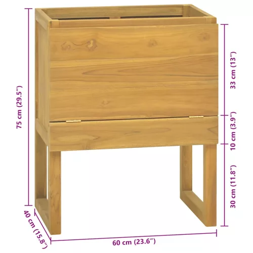  tömör tíkfa fürdőszobaszekrény 60 x 40 x 75 cm