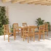  7 darabos kert étkező szett tömör fa teakból
