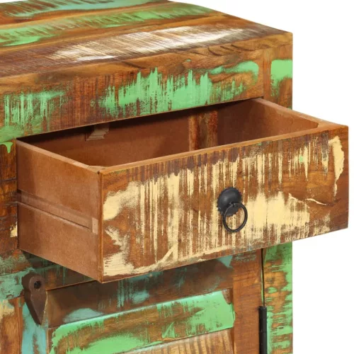  tömör újrahasznosított fa tálalószekrény 110 x 30 x 65 cm