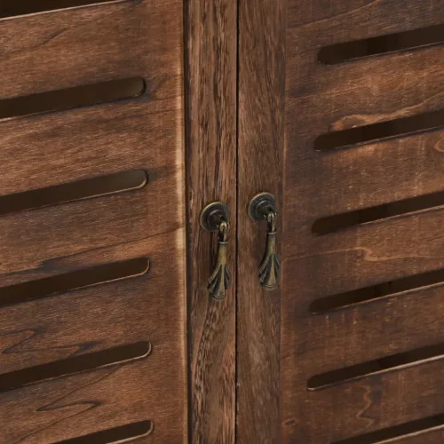  sötétbarna tömör császárfa díszszekrény 46 x 24 x 140 cm