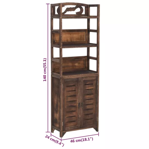  sötétbarna tömör császárfa díszszekrény 46 x 24 x 140 cm