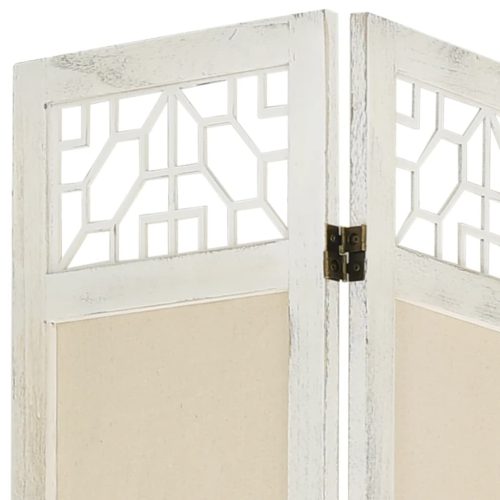  4 paneles krémszínű szövetparaván 140 x 165 cm