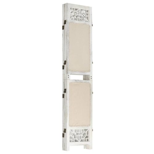  5 paneles krémszínű szövetparaván 175 x 165 cm