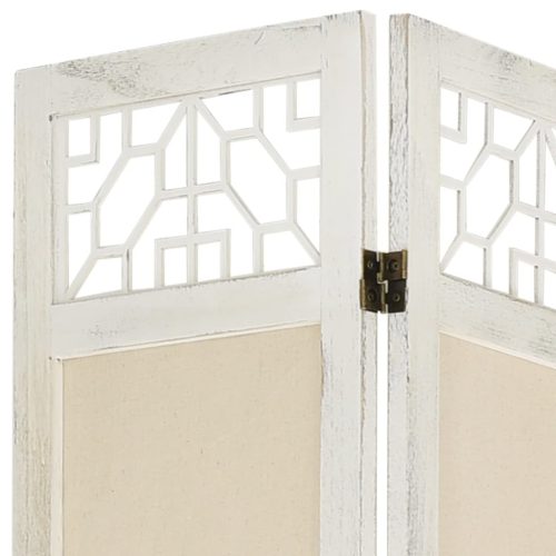  5 paneles krémszínű szövetparaván 175 x 165 cm