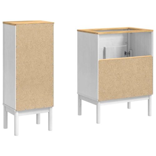  Fürdőszoba bútor szett fiókkal 2 pcs Fehér Tömör fenyőfa