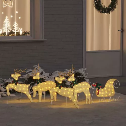  LED rénszarvasok 5 pcs Arany szövet